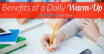 The benefits of a daily warm up you need to know! Do you use a daily warm-up with your students? Have you tried one? Find out why daily warm-ups can be a real game changer in your classroom!