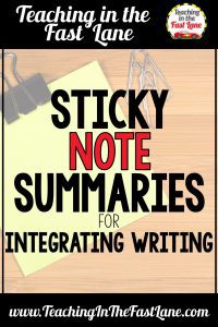 Are you looking for more ways to integrate writing into your content areas? Look no further than sticky note summaries! This strategy allows students to narrow down their summaries from a lot to a concise and precise summary. 
