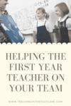 Are you wondering how to help the new teacher on your team? This blog post has tips, ideas, and advice for welcoming a first year teacher to your team including how to help them handle the stress and anxiety of their first year in the classroom. 