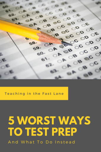 Scantron with pencil laying over it. Title: 5 Worst Ways to Test Prep and What to Do Instead