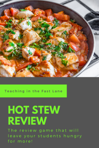 Pot of boiling stew image with title Hot Stew Review