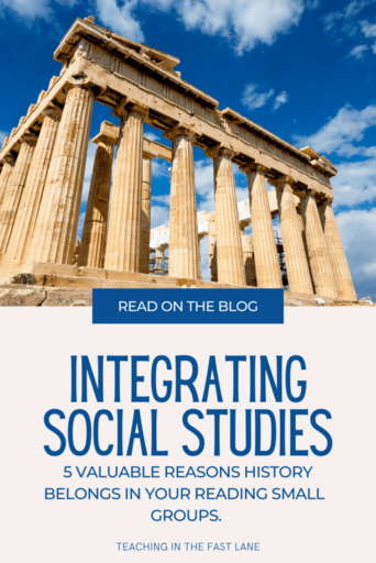 Photo of Grecian Acropolis with title, "Integrating Social Studies"